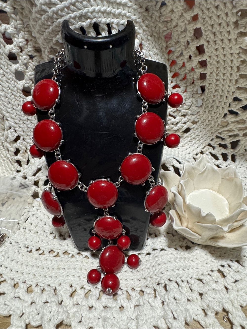 Erica Lyons Red Bib Necklace